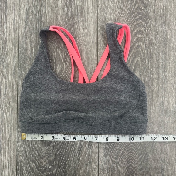 Lululemon Energy Bra Heathered Slate Grapefruit SZ 4 - Picture 10 of 11